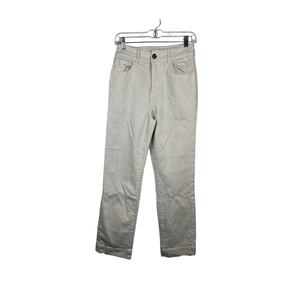 Faherty Chino Pants Womens 28 Natural Very Good Organic Cotton Straight Stretch